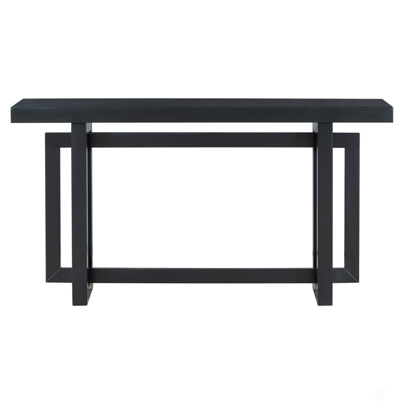 59.2'' Painted Entryway Table With Pine Veneer,Unique Triple Rectangle Design Console Table With Thick Pine Wood Legs,Extra Long Sofa Table Versatile For Hallway, Living Room,Kitchen