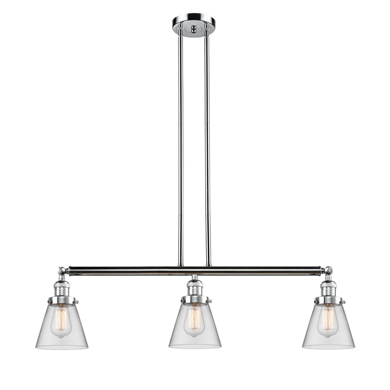 Luminaire suspendu linéaire à 3 lumières pour îlot de cuisine Karen, Boîtier blanc mat, Ampoule non incluse