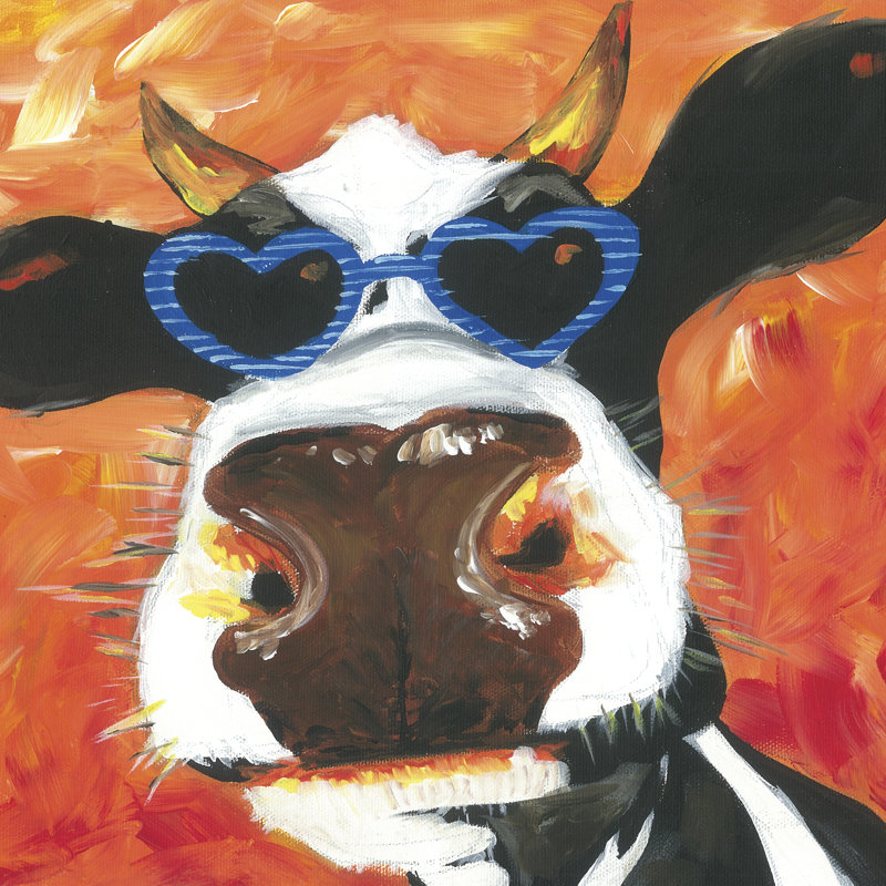 «Dapper Animal V», peinture sur toile, H 30 po x l 30 po, Toile tendue
