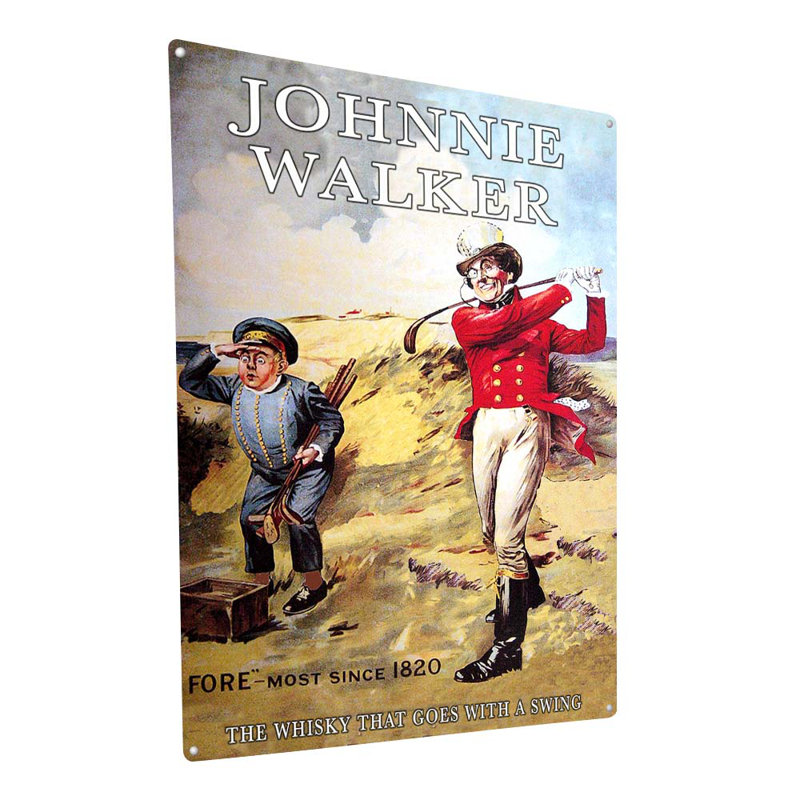 " Johnnie Walker Whiskey ", 11.5" H x 8.5" W x 0.04" D