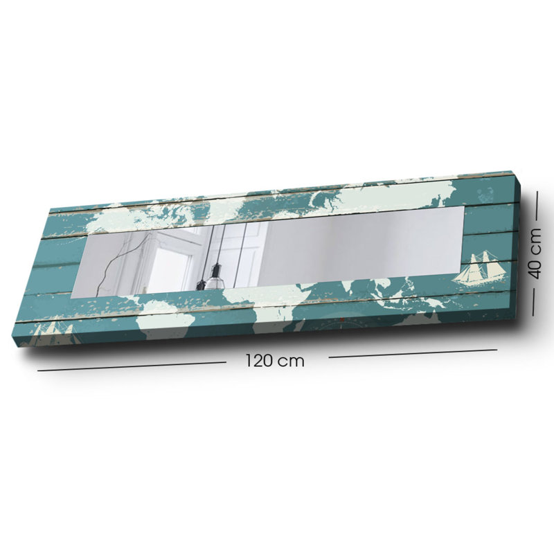 Élégant miroir décoratif avec cadre en bois, 15,7 x 47,2 pouces | 100% toile sur panneau de fibres à densité moyenne, épaisseur: 0,12 pouce | Taille réelle du miroir: 7,9 po x 39,4 po | Décoration murale élégante pour le salon, la chambre à coucher et le vestibule