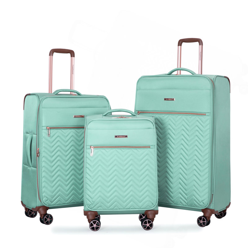 Ensemble de 4 pièces (16/20/24/28), Valise à roulettes Softshell Ensembles de bagage Terylene Valise durable