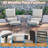 Outdoor Swivel Rocker Patio Chairs With Ottomans And Coffee Table 5 Pcs Bistro Set-229306797