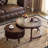 Brown Solid wood Round Coffee Table Sets