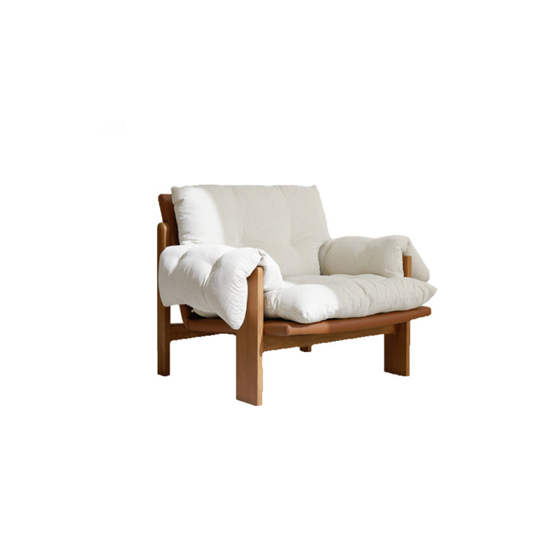 Solid Wood Fabric Single Leisure Chair | TimberCraft