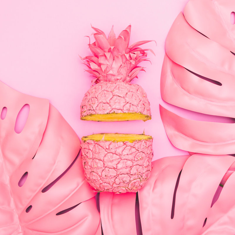 Pink Pineapple by Katya_Havok - Wrapped Canvas Print, 91cm H x 91cm W x 3.8cm D