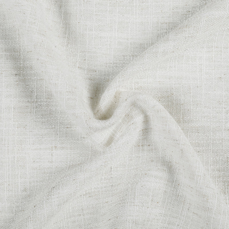Lined Curtain Faux Linen Pinch Pleat Curtain, 52" W x 96" L, Beige White
