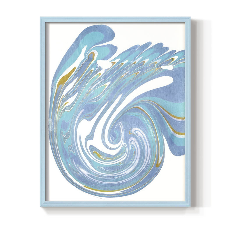 Galaxie III, reproduction encadrée - bois massif, Bleu, H 11 po x l 9 po