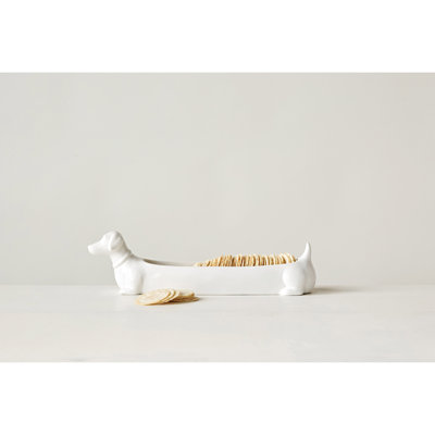 Ceramic Dachshund Cracker Serving Dish