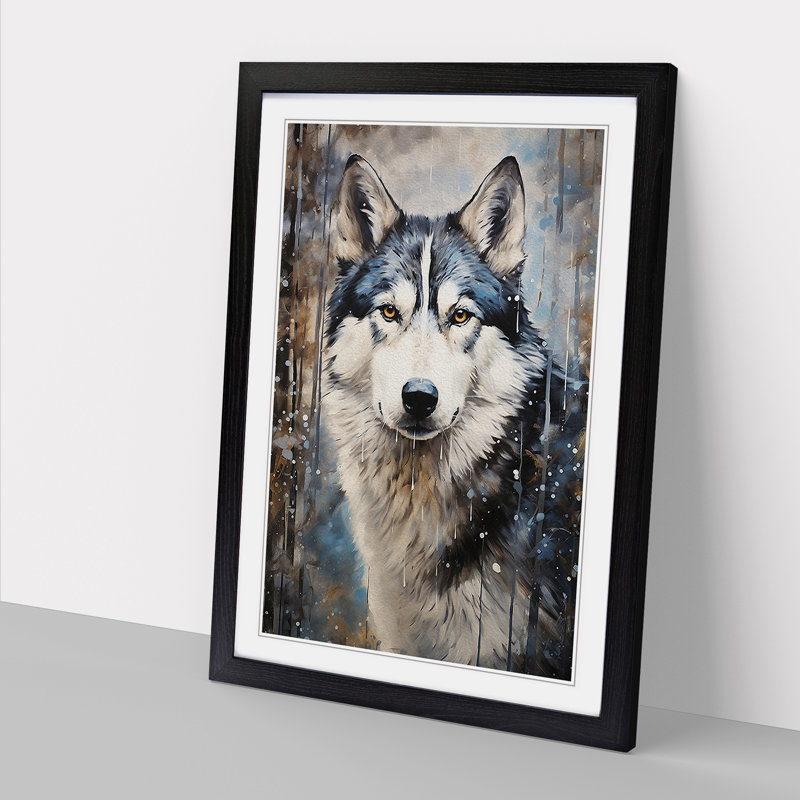 Husky Contemporary - Framed Print, Black Framed, 46cm H x 34cm W x 2cm D
