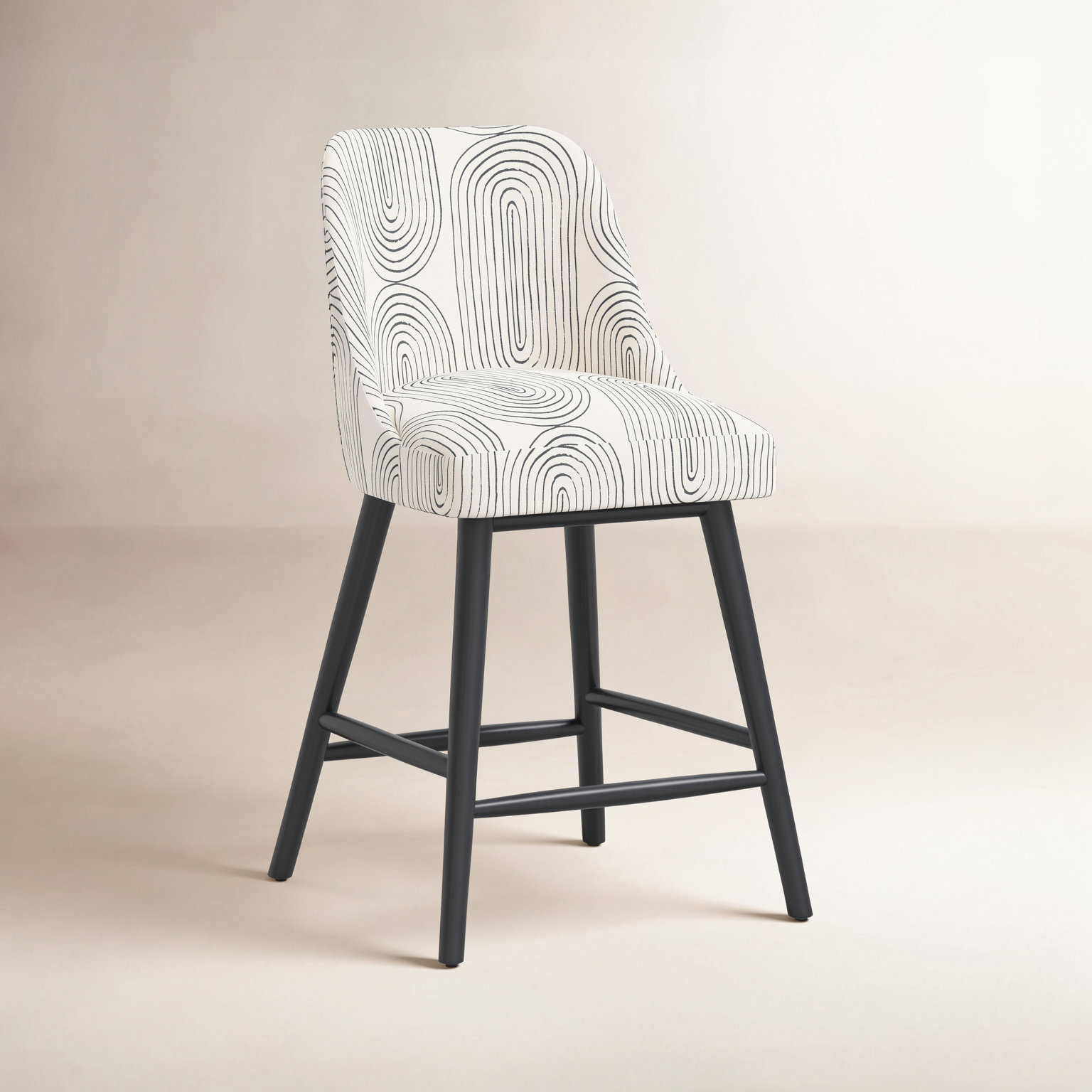 Gallie Bar and Counter Stool, Counter Stool (27” Seat Height), Black Wood, Oblong Slate