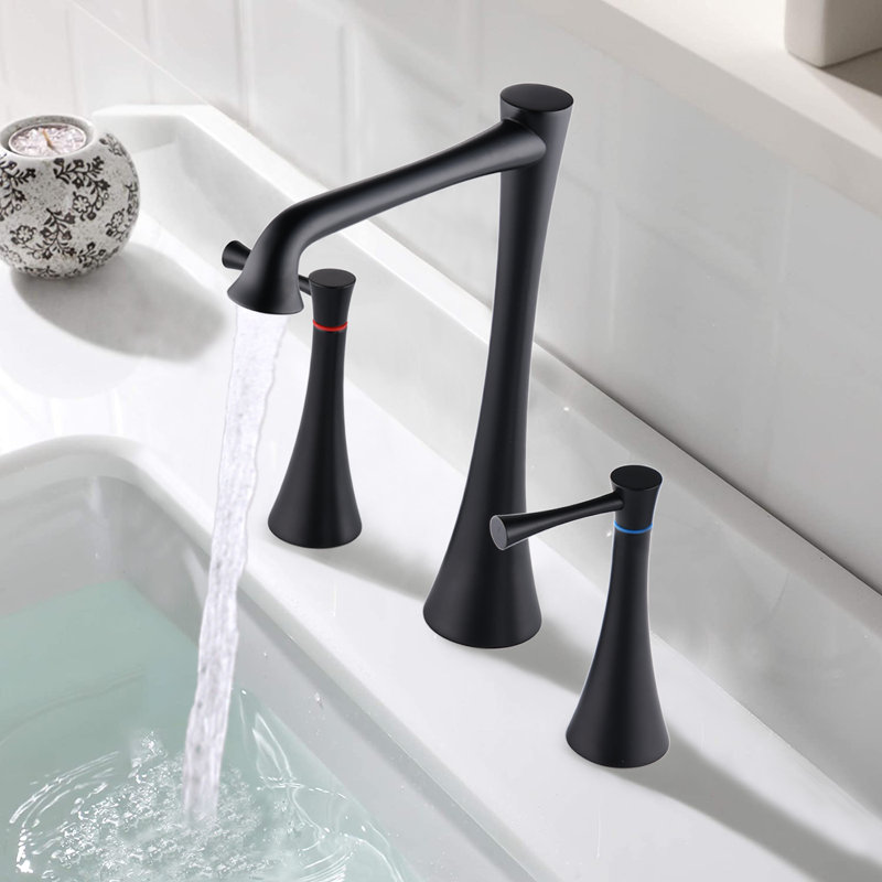 2-handle Bathroom Faucet with Drain Assembly