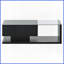 Table basse noire moderne en verre trempé - surface brillante avec ouvert Tiroir de rangement pour le salon-1360779238