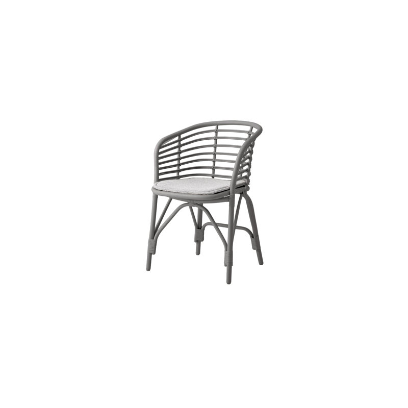 Blend Patio Dining Armchair with Cushion, Black, Light Gray