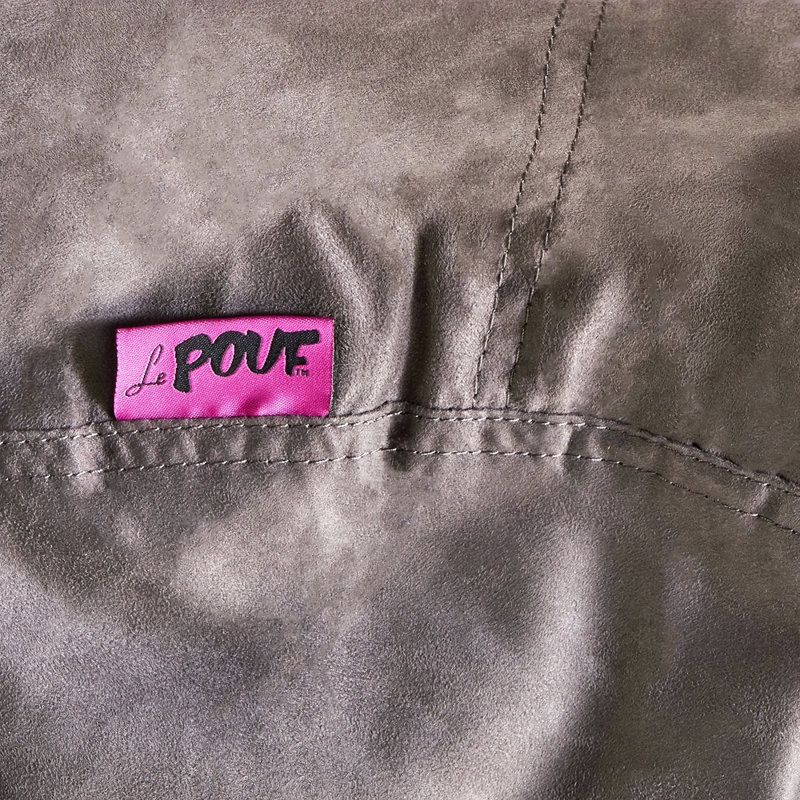 Pouf cylindrique en suède de microfibre 6,5 pi