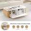Table basse de rangement cannelée moderne avec plateau en faux marbre 39,4 "-2135058332