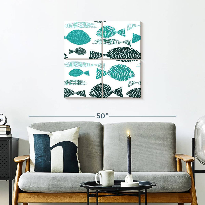 Brampt Abstract Fish School, 26" H x 26" W