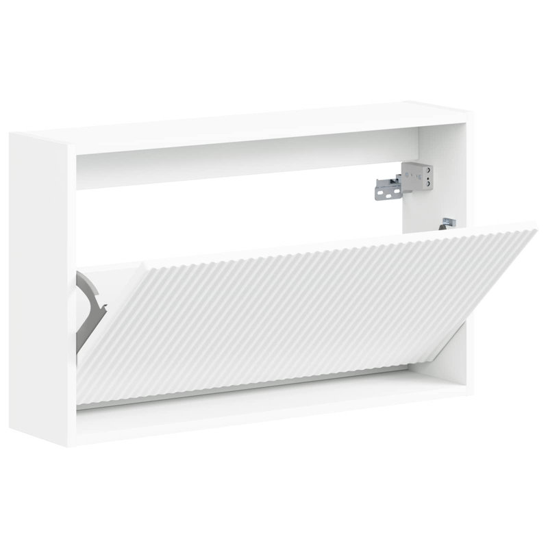 Flip Down Shoe Storage, 43 cm H x 71 cm W x 17 cm D, White