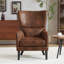 Adetola Upholstered Wingback Chair With Ottoman Footstool