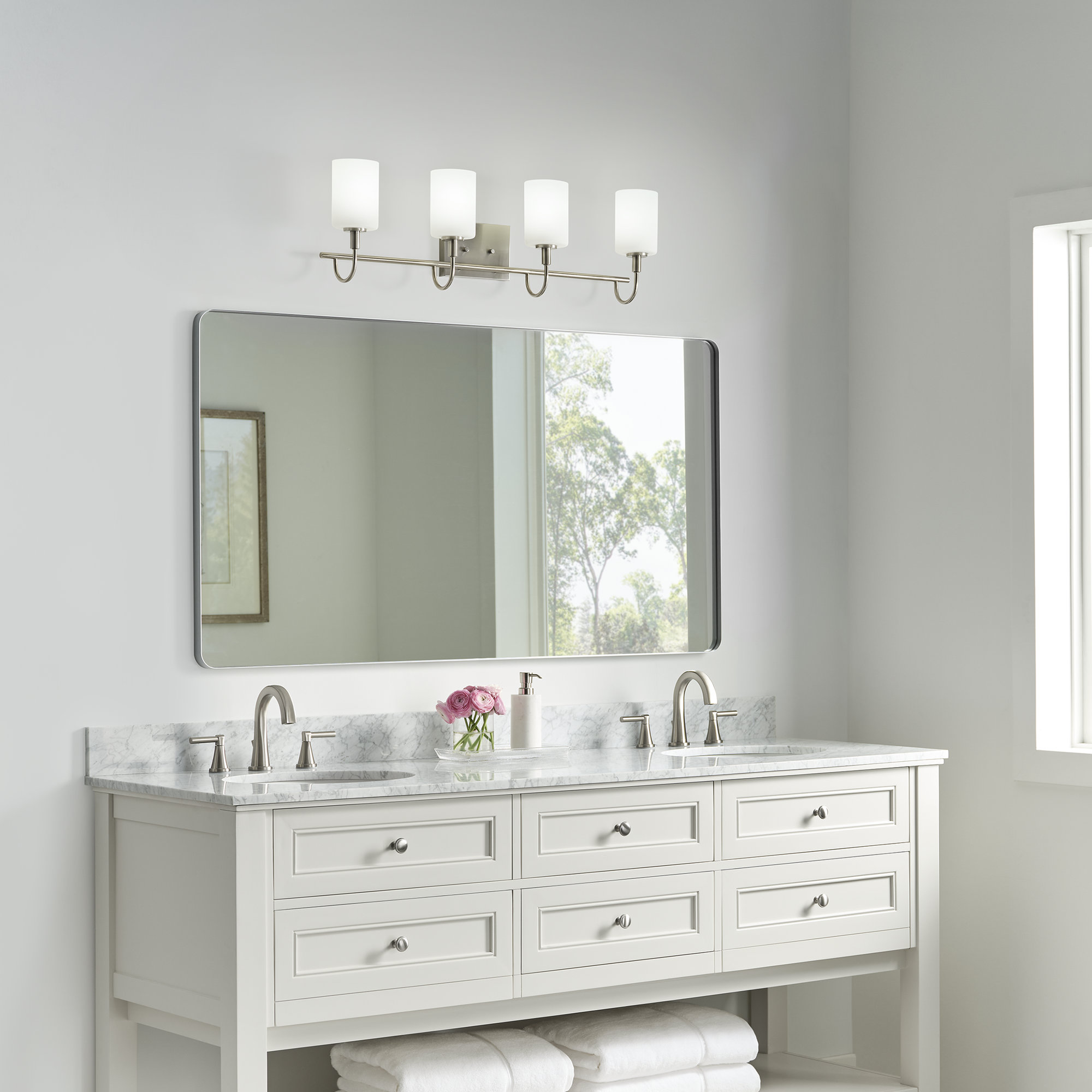 Rowley 4-Light Dimmable Vanity Light, Brushed Nickel