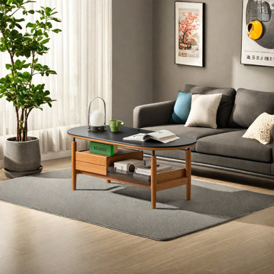 Sintered Stone Coffee Table with Open Shelf