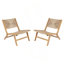 Chaise longue sans accoudoirs en bois d'acacia