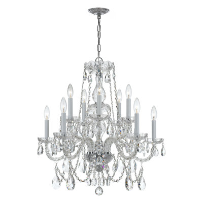 Wehr 10 - Light Glass Dimmable Classic / Traditional Chandelier
