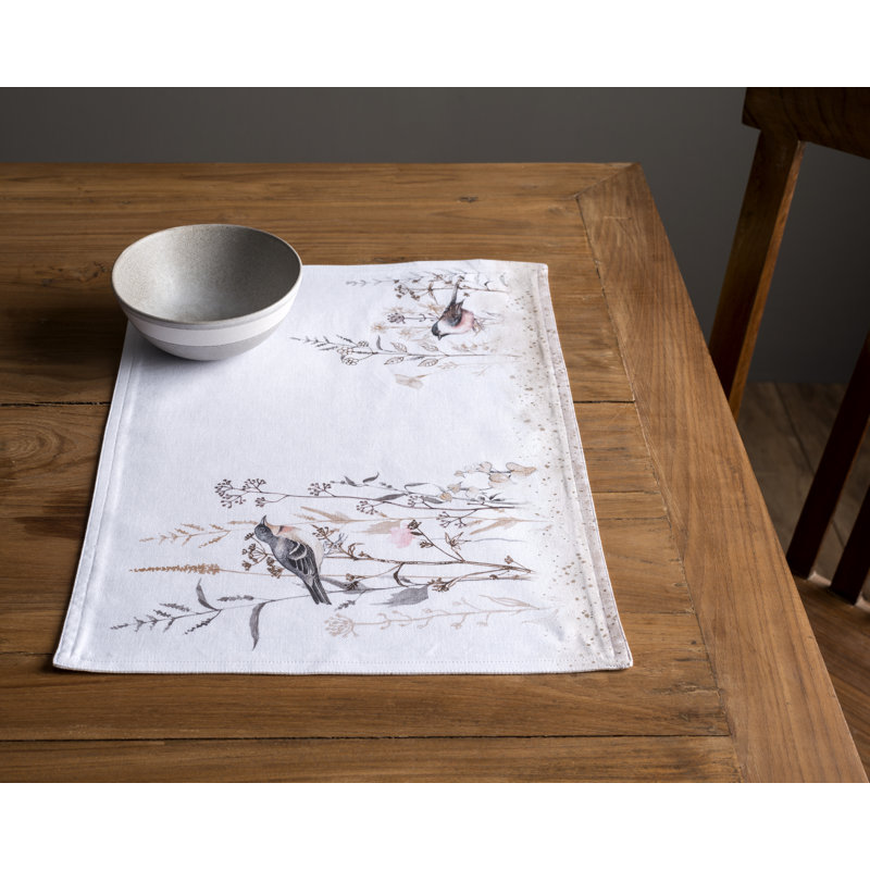 Maison d'Hermine Meadow Florals - Brown 100% Cotton Placemats Set 4 - 13" x 19"