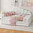 Full Size Upholstery Daybed Frame with Shall Shaped Backrest and Trundle Guest Bed-853442381-820612344