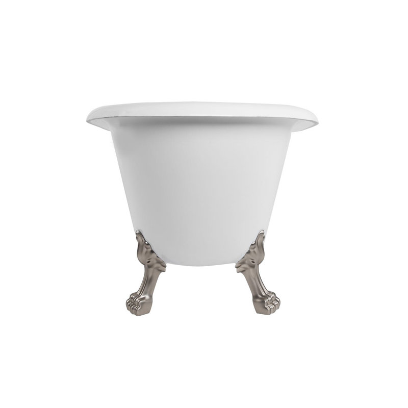 Paris 57'' x 28'' Soaking Acrylic Bathtub, Brushed Nickel