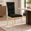 Ensemble de 2 chaises de salle à manger modernes en velours noir avec pattes en métal plaqué or pour salle à manger, cuisine ou chambre.