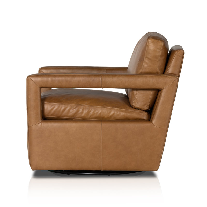 Olson Swivel Armchair, Sonoma Butterscotch Top Grain Leather