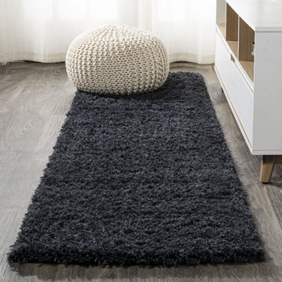 Anttwan Solid Shag Dark Gray Rug