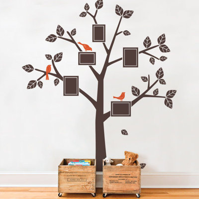 Décalcomanie murale arbre famille simple
