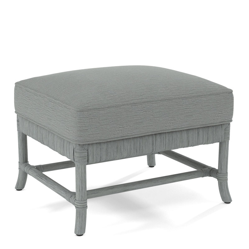 Lafayette Ottoman, Light Blue Performance Fabric; 0851-55, Honey