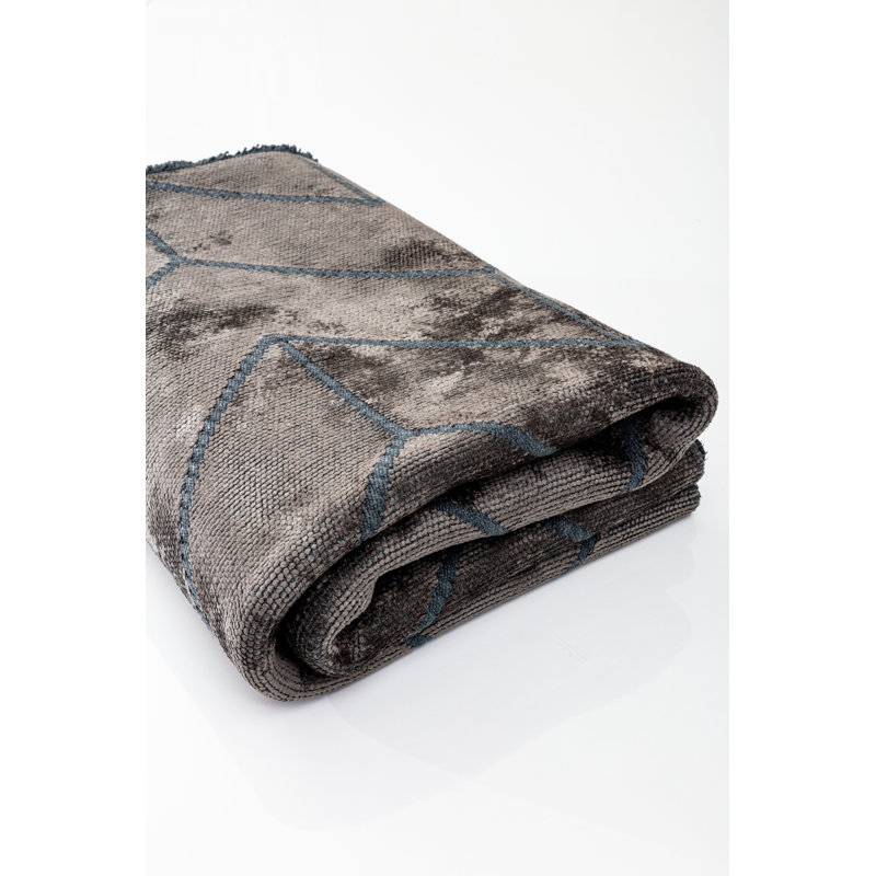 Rapture Brown/Taupe Chevron Luxury Area Rug, Rectangle 7'10" x 11'2"