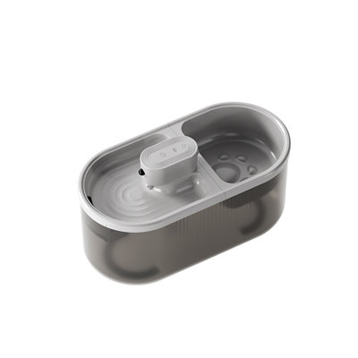 2-in-1 Pet Water Dispenser with Feeder Rechargeable Battery Filter for Home Use, Black