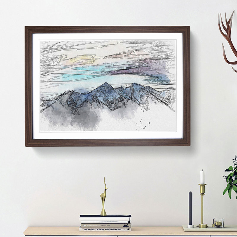 Mountains in Poland in Abstract - Framed Print, Walnut Framed, 48cm H x 65cm W x 2cm D