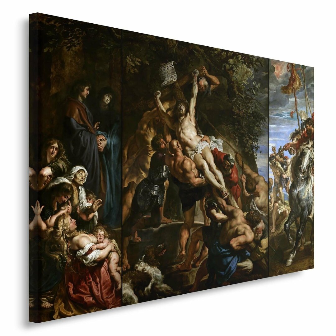 Leinwandbild Aufstellen des Kreuzes von Peter Paul Rubens