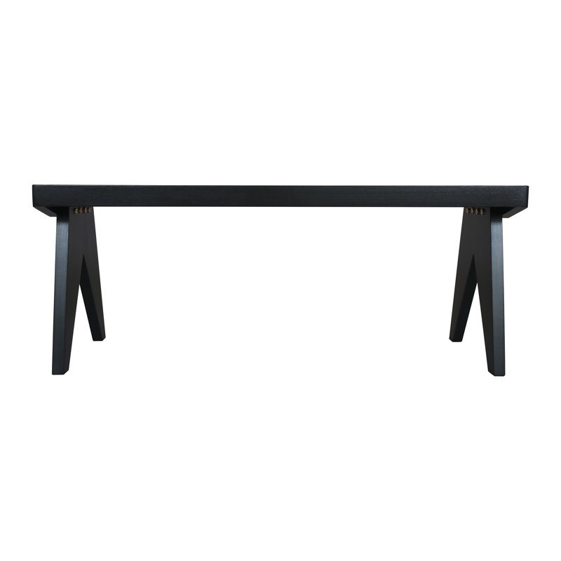 Frankie Wooden Bench With Cane Seat, Black