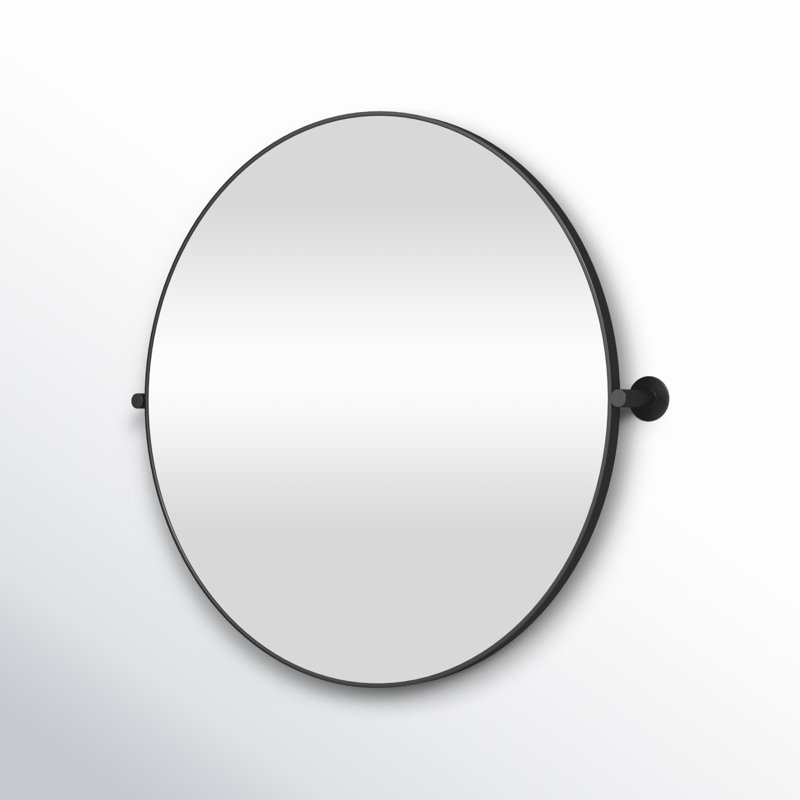 Evvie Metal Flat Wall Mirror, Black