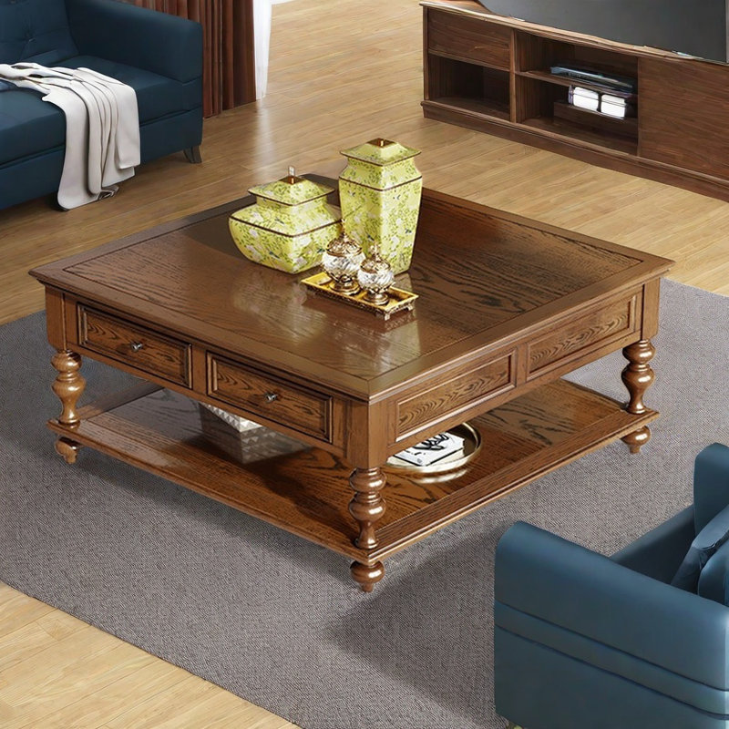 Table basse carrée rétro et luxueuse