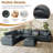 7-Piece Modular Sectional Sofa Cloud Couch, Reversible Living Room Set-1808923831