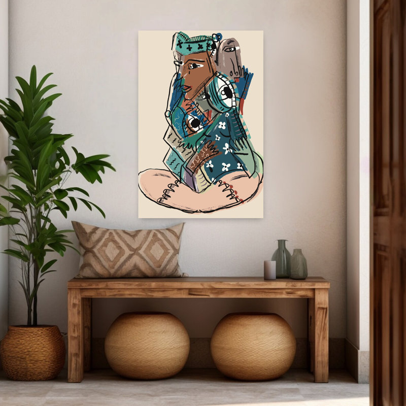 Art mural moderne abstrait, 48" H x 32" W