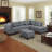 104.5" Upholstered Sofa,Chaise & Ottoman , Gray