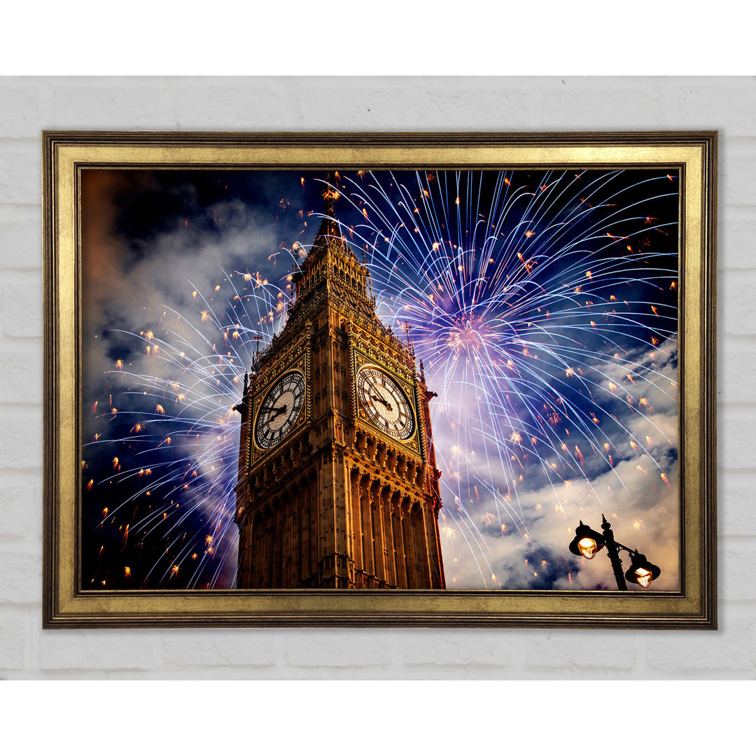 Big Ben On New Years - Einzelne Bilderrahmen Kunstdrucke