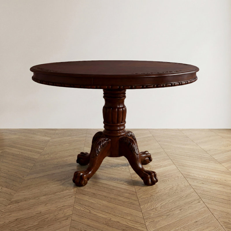 Jeremie Round Solid Wood Base Dining Table