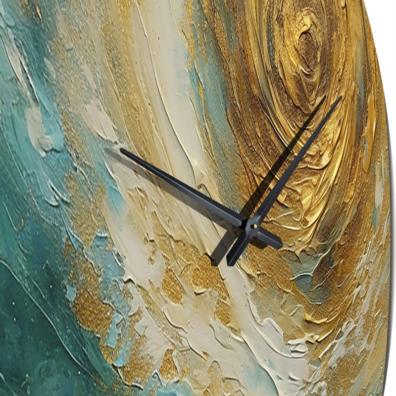 Horloge murale spirales abstraites Golden Ocean, Petit