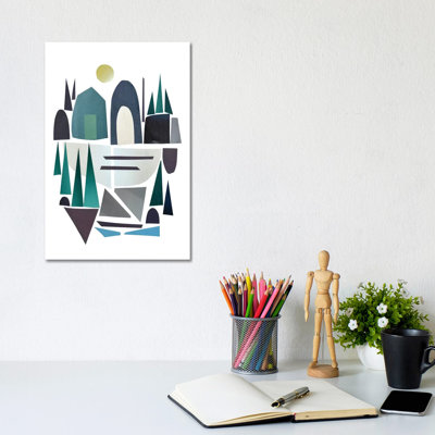 Full Moon - Blue by Dan Hobday - Wrapped Canvas Print