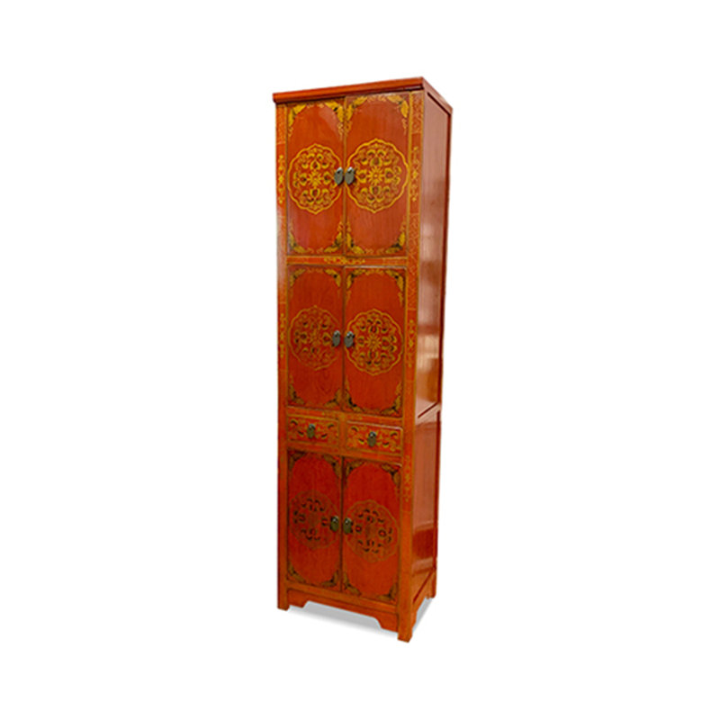 Mongolian Tall Cabinet -Red